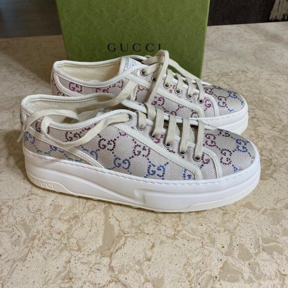 Gucci NWT Treck Multicolor GG Platform Sneakers (ORIG.$1500) w/tax (Size 10)US - Picture 6 of 9